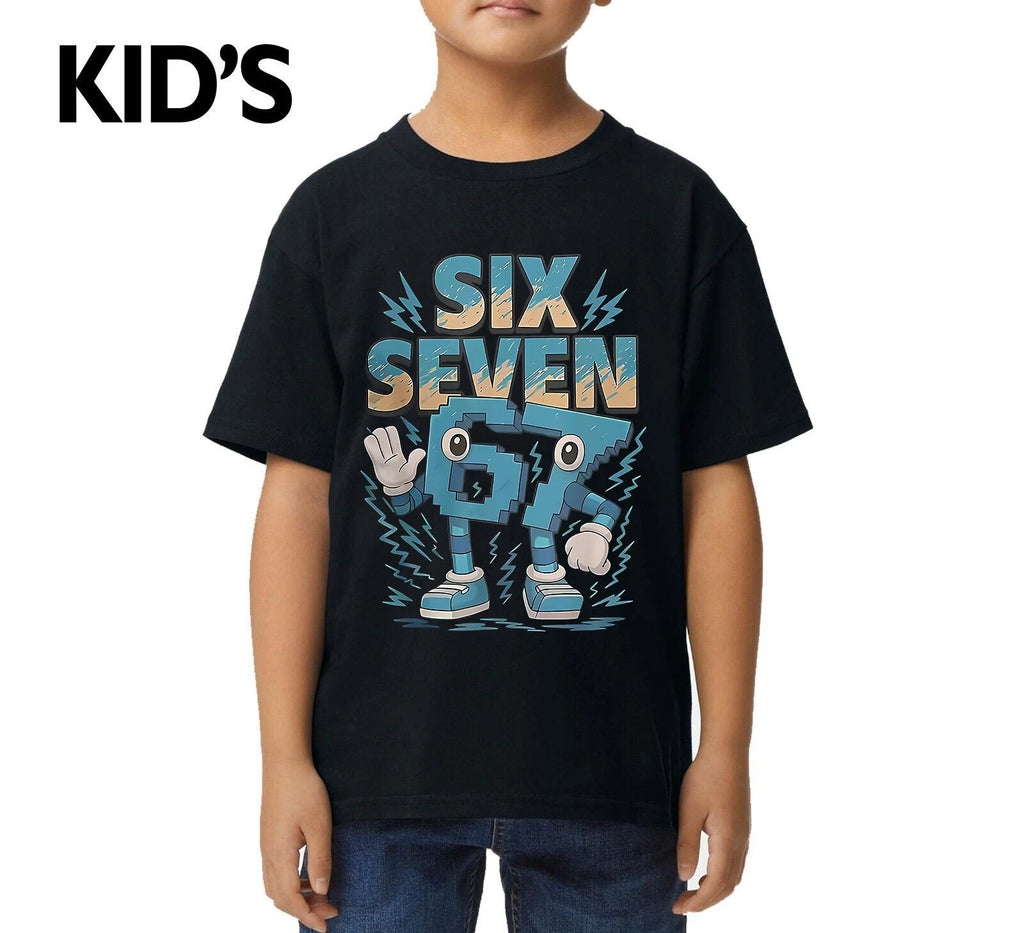 Kids Meme 67 Six Seven 6 7 Italian Brainrot Kids T-Shirt Novelty Joke Tee Top