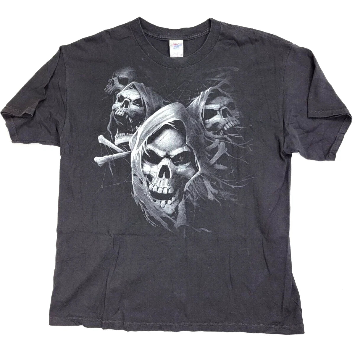 Vintage Y2K Skulls Grunge Skater Tshirt Black 4 Four Horsemen Punk Gothic XL Unisex , , , Long Sleeve Tee