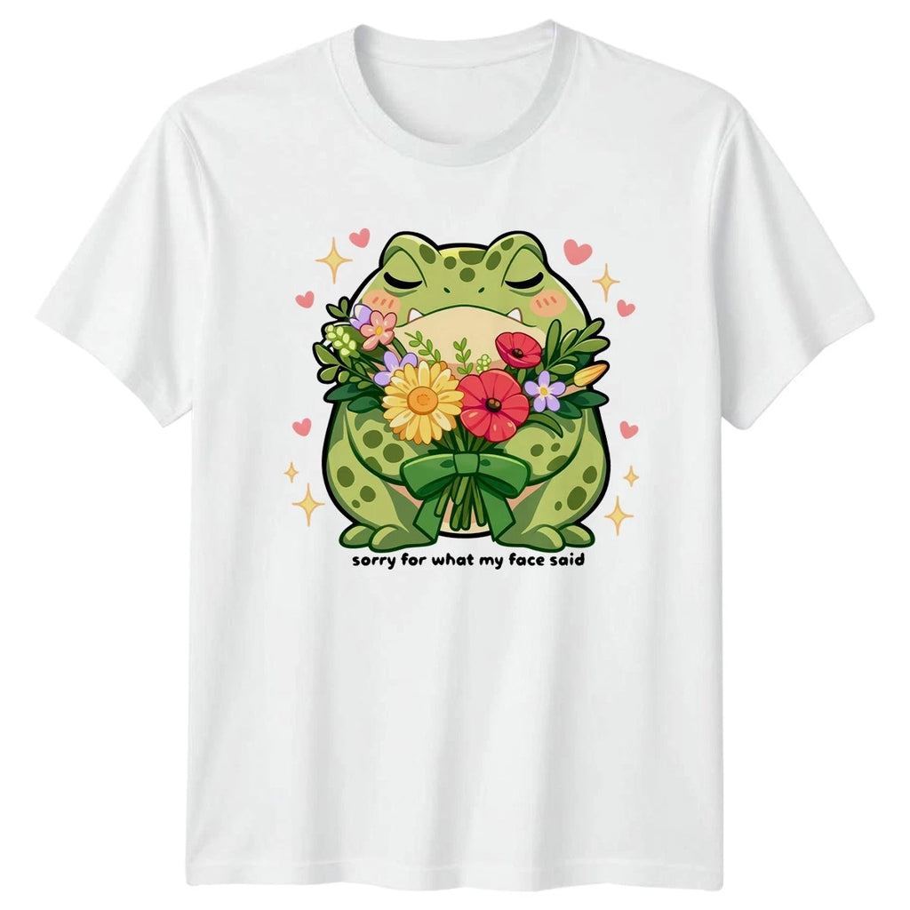 Sorry For What My Face T-Shirt Sarcastic Quotes Frogs Birthday Gift For Him Her