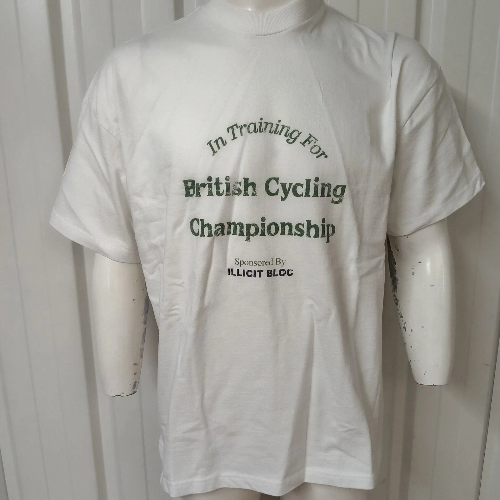 Illicit Bloc British Cycling White 300GSM 100% Cotton Small/Large/XL Unisex , , , Long Sleeve Tee