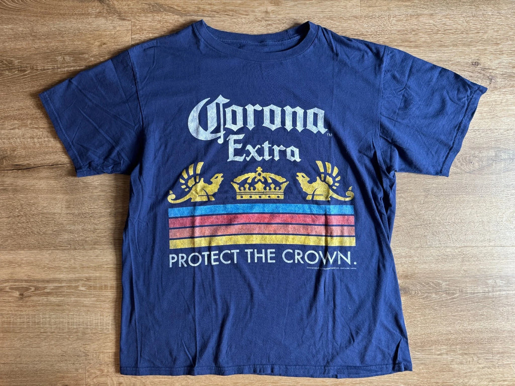 Corona Extra Mens Protect The Crown Navy Heather T-Shirt Large