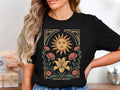 Floral Sun Art Nouveau , Vintage Aesthetic Sun Tee, Boho Retro Style Gift Unisex , , , Long Sleeve Tee