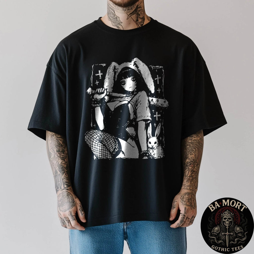 Creepy Horror Bunny Girl Anime Manga Alt Kawaii Harajuku T-Shirt