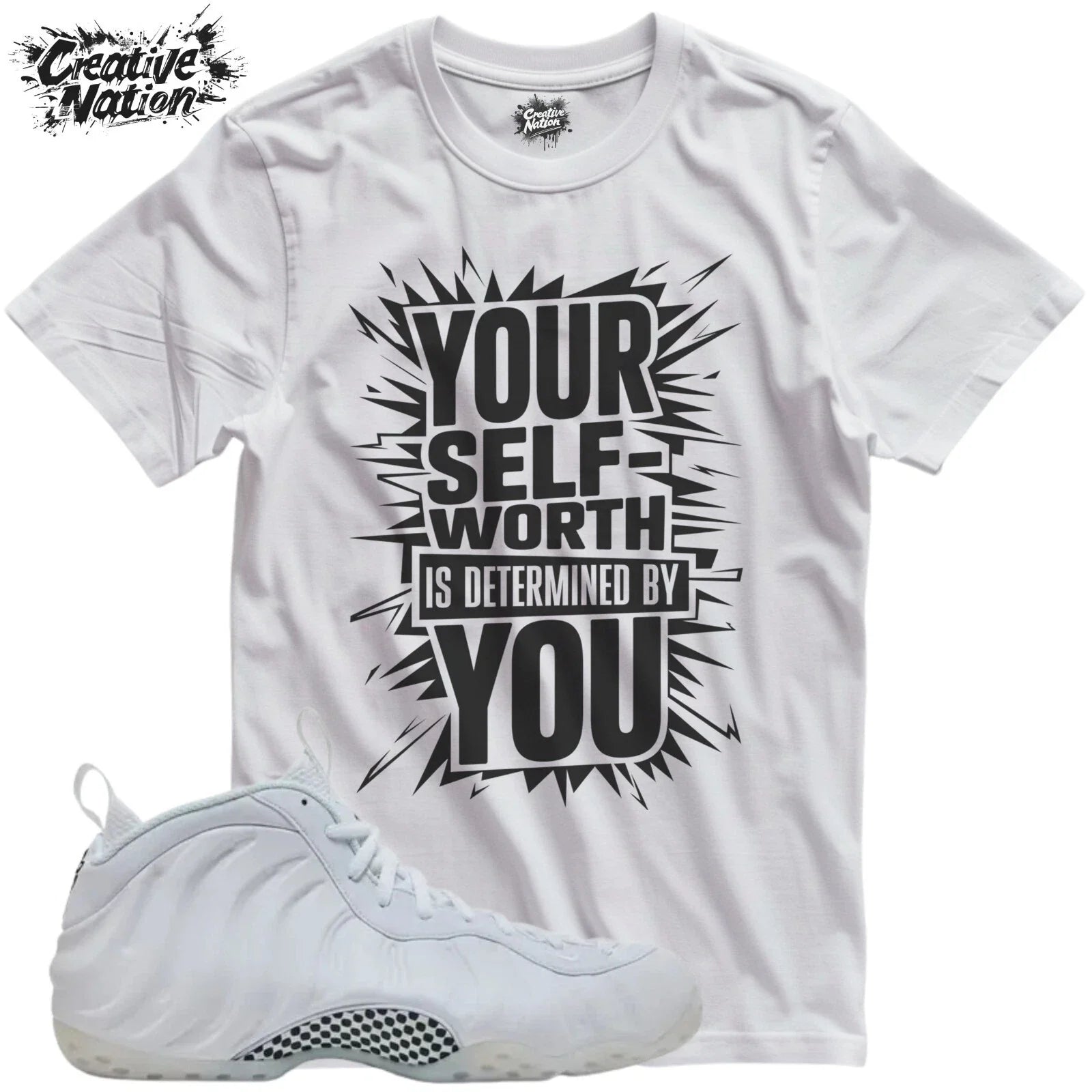 Shirt To Match One Triple White Unisex Tee Motivation Shirt Unisex , , , Long Sleeve Tee