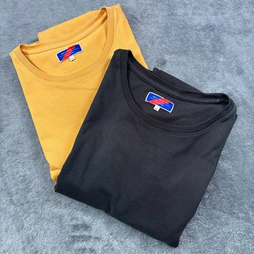 Best Made Co Shirt Mens 2XL Black Yellow (LOT OF 2) Short Sleeve Cotton Crewneck Unisex , , , Long Sleeve Tee