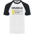 Druncle Uncle Funny Beer Alcohol Day Mens S/S Baseball T-Shirt