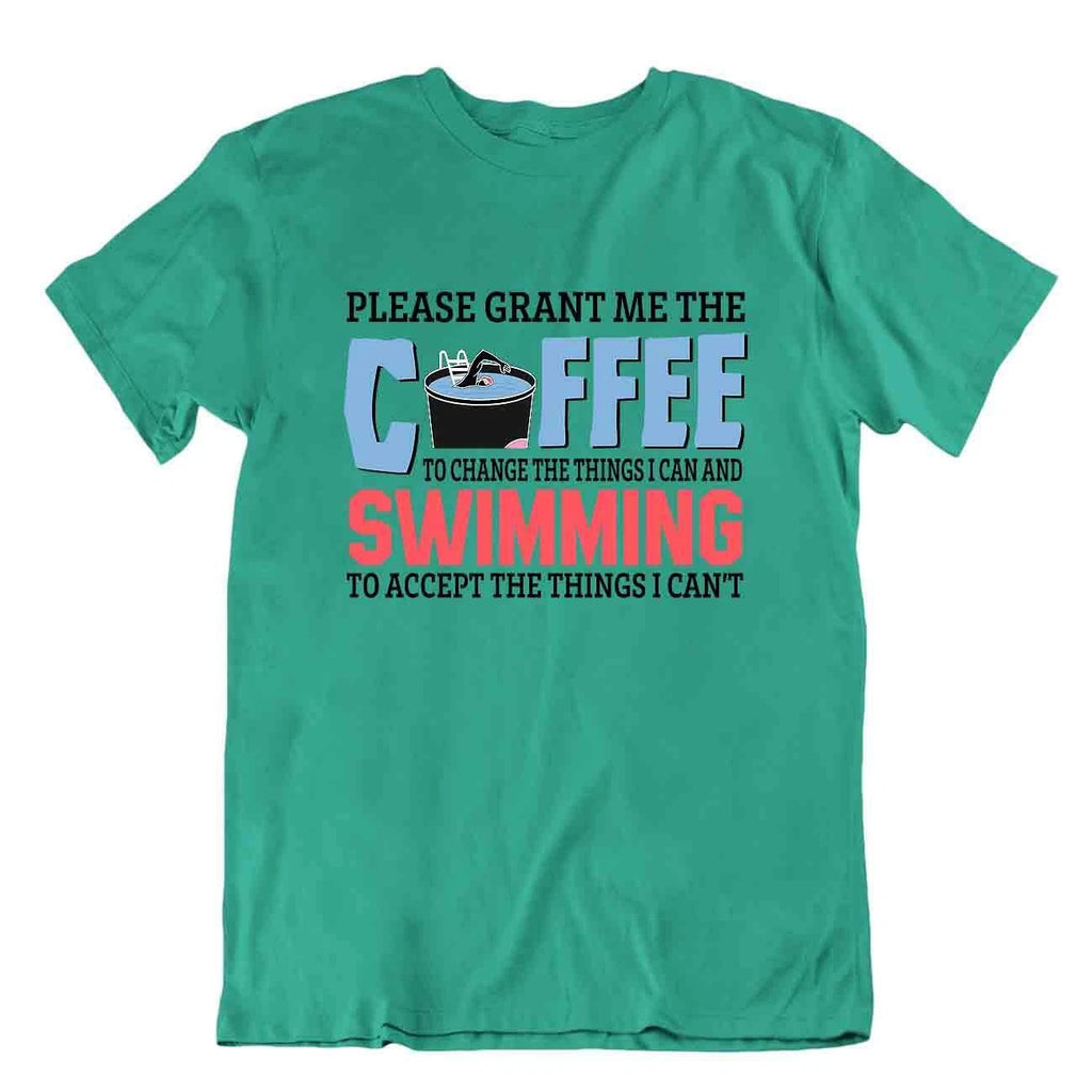 Coffee And Swimming T-SHIRT Unisex Cool Gift TEE Pun Joke SHIRT