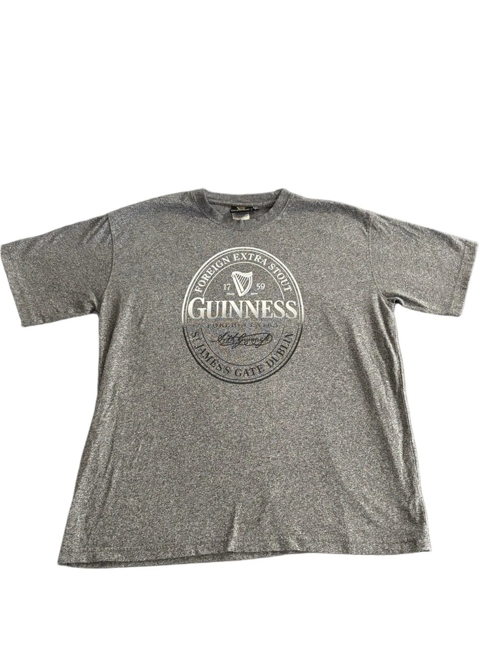 Guinness Beer Graphic Tee Gray Irish Brewery Shirt Sz XXL