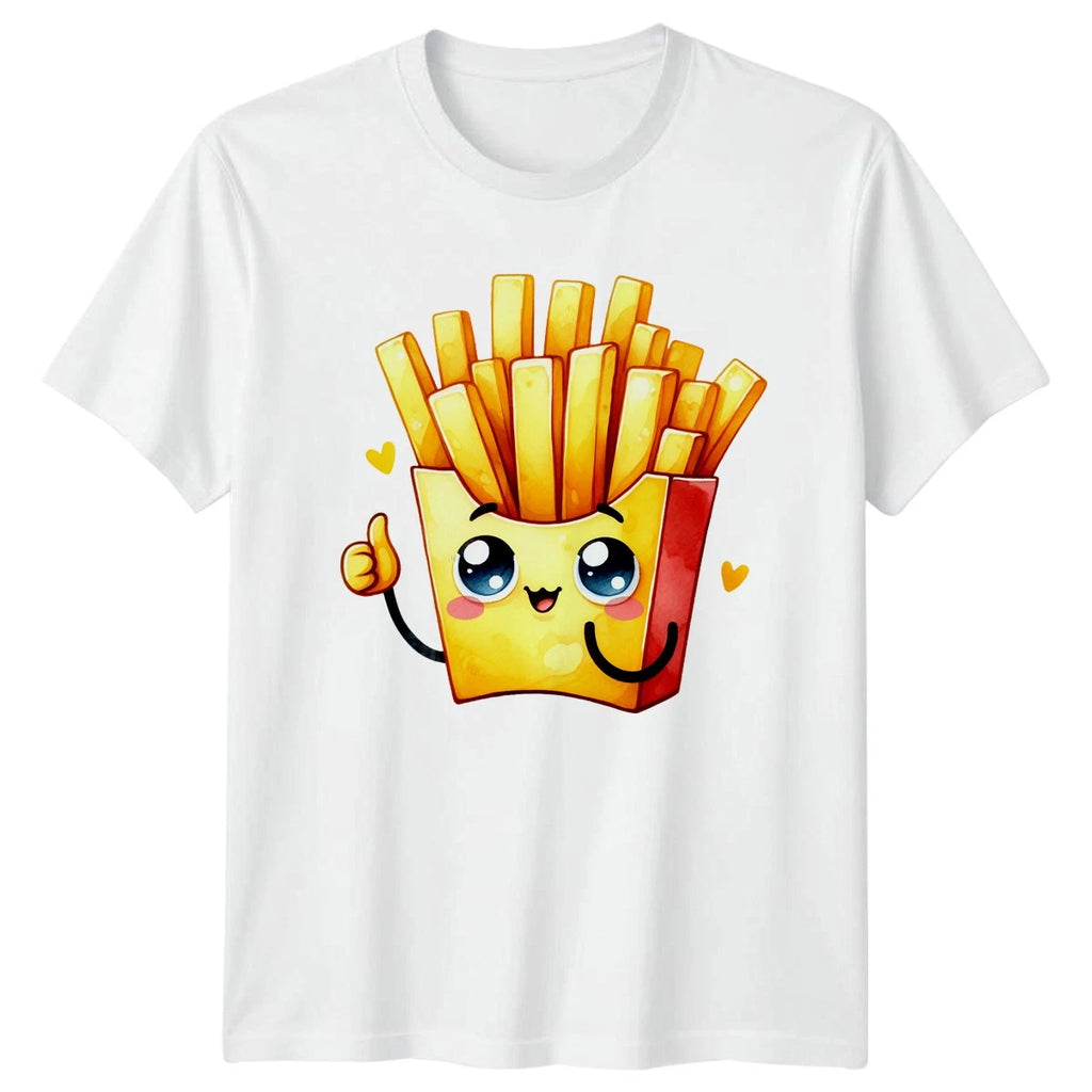 Happy French Fries Thumbs Up Fun T-Shirt Kawaii Food Fast Food Birthday Gift