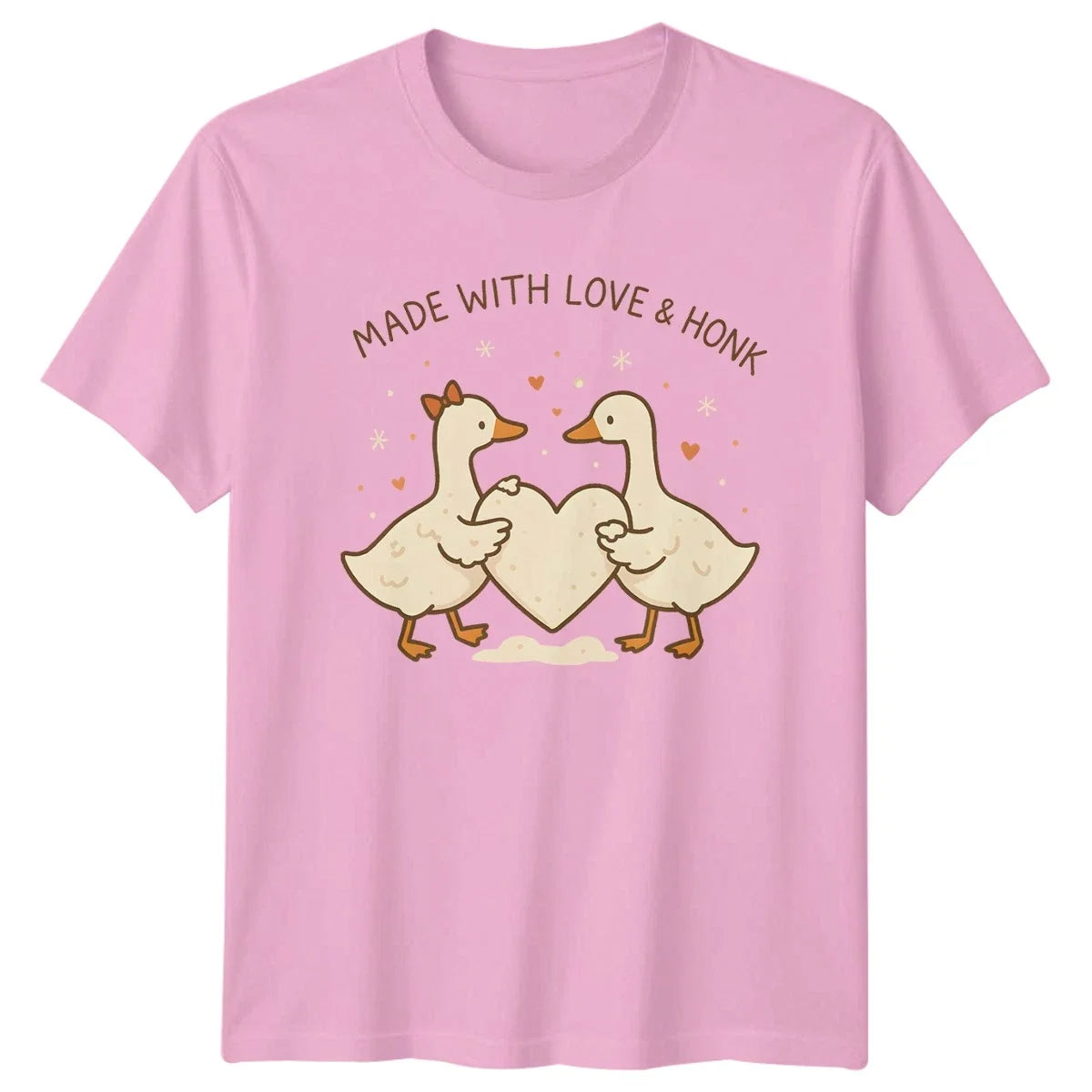 Made With Love & Honk Cute Goose Animal Lover Valentines Day Unisex , , , Long Sleeve Tee