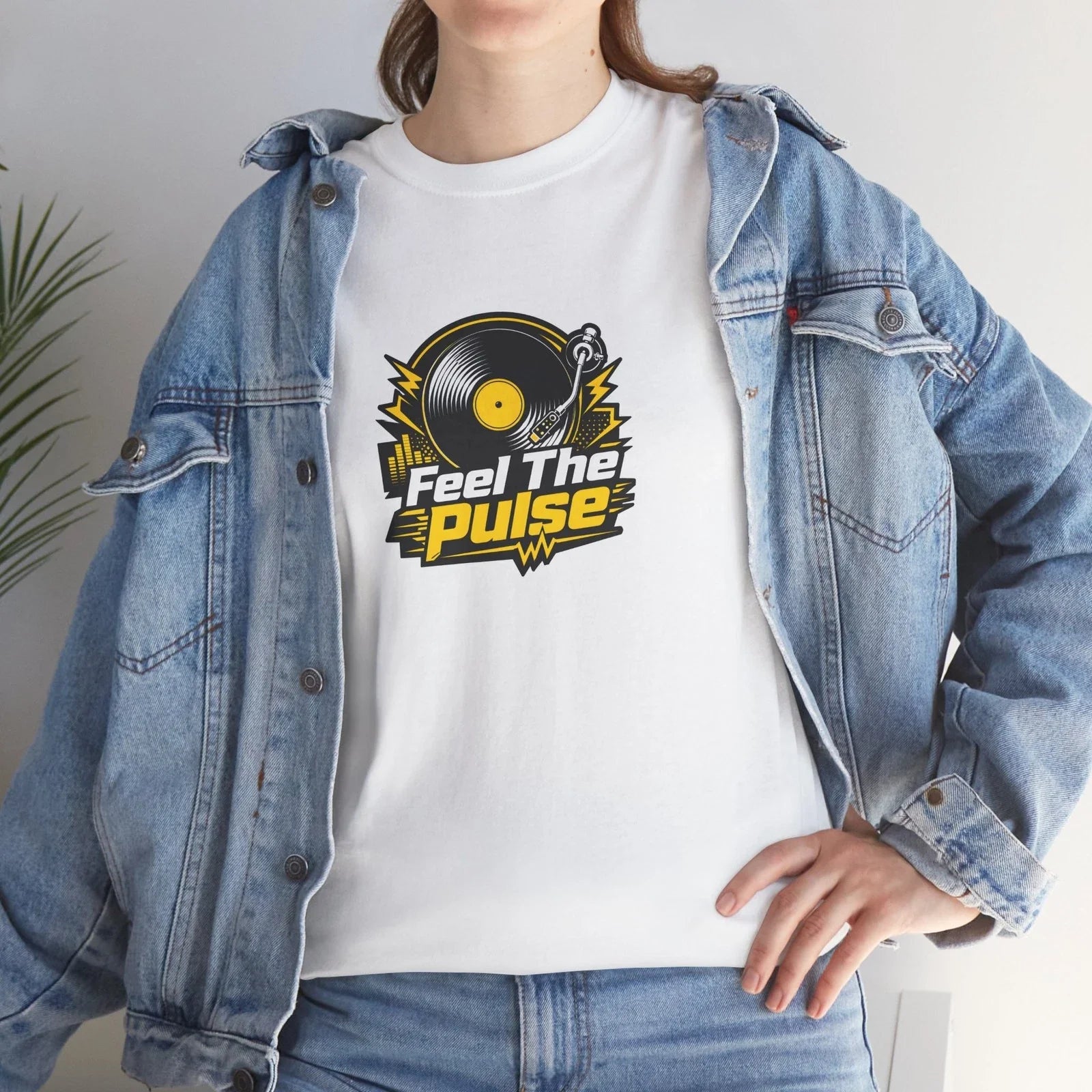 Feel The Pulse Vinyl Record DJ Electro Music Tee Unisex , , , Long Sleeve Tee