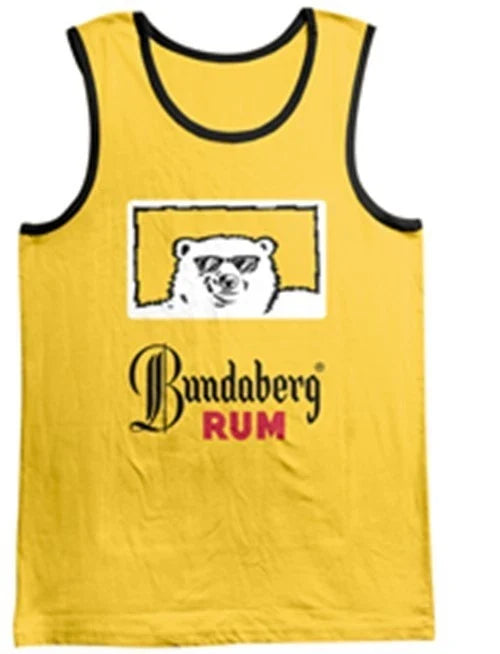 Bundy Bundaberg Rum Logo Cool Bear Yellow Singlet Shirt Unisex , , , Long Sleeve Tee