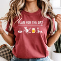 Plan For The Day coffee relax beer T-Shirt, Ski Tee, Funny Gift for Skier