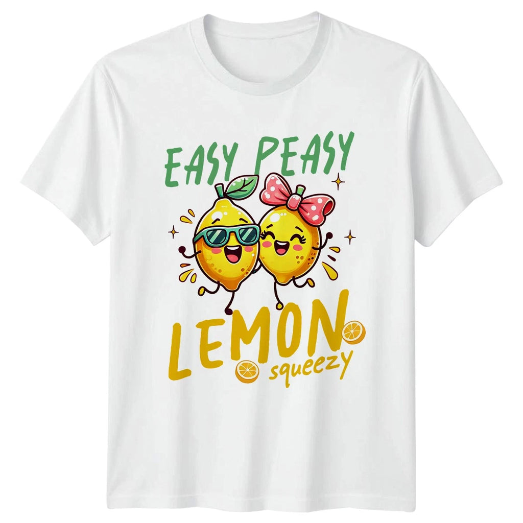 Easy Peasy Lemon Squeezy T-Shirt Citrus Kawaii Fruit Pun Birthday Gift