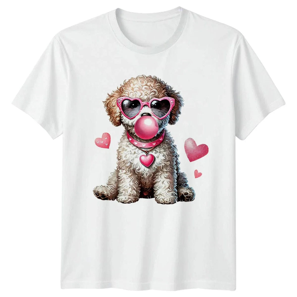 Fluffy Poodle Dog Wearing Womens Poodle Cute Art Dog Lover Unisex , , , Long Sleeve Tee