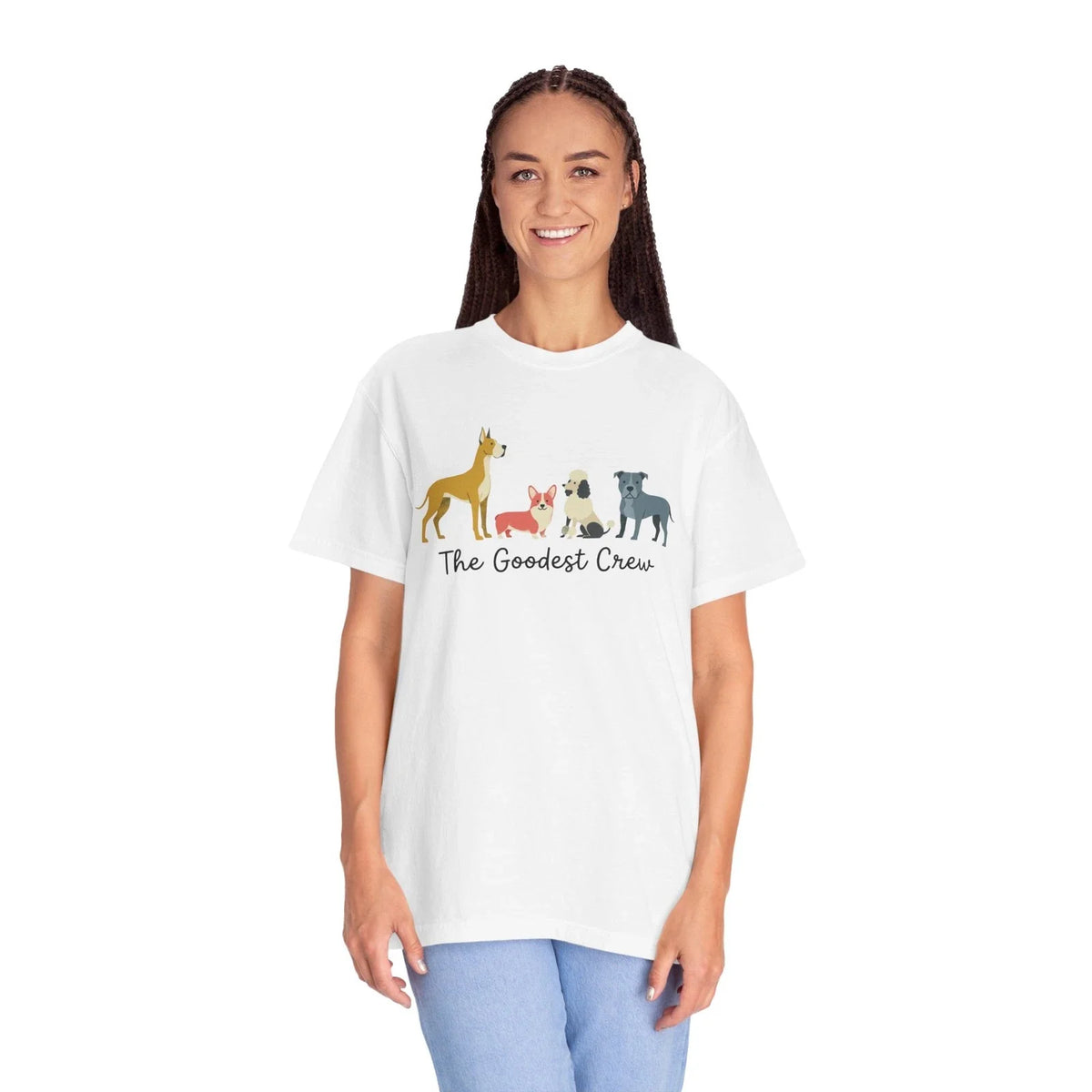 — "The Goodest Crew" Cute Dog Pack Graphic Tee Unisex , , , Long Sleeve Tee