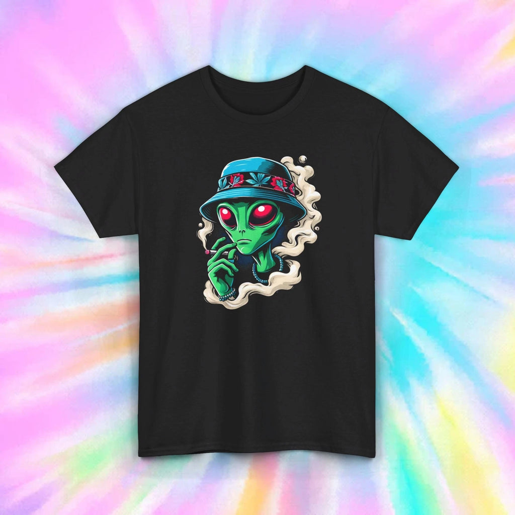 Alien Smoking Shirt | Trippy UFO Cannabis Graphic Tee S-5XL