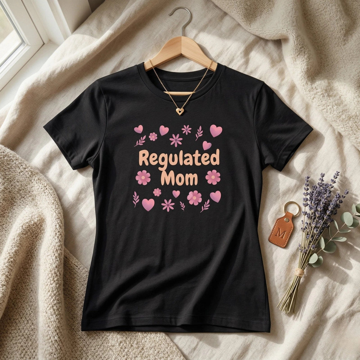 Regulated Mom 3D Pink Floral Heart Aesthetic, Premium Soft Tee Unisex , , , Long Sleeve Tee