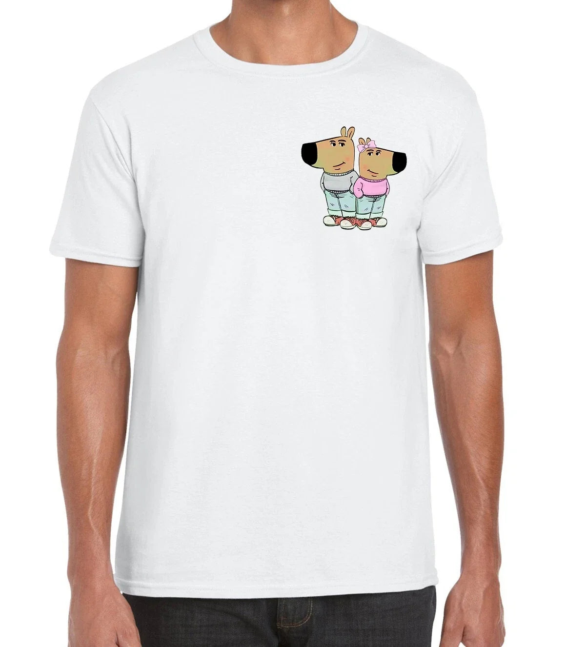 Chill Couple Funny Meme Minimalistic Men's Printed Cotton Unisex Top Tee Unisex , , , Long Sleeve Tee