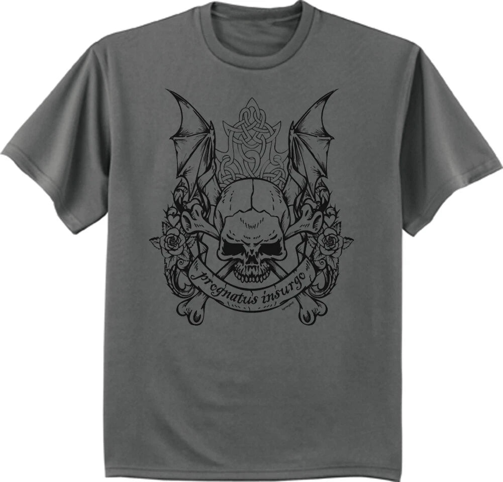 Bat Wings Skull T-shirt Mens Graphic Tee Clothing Apparel