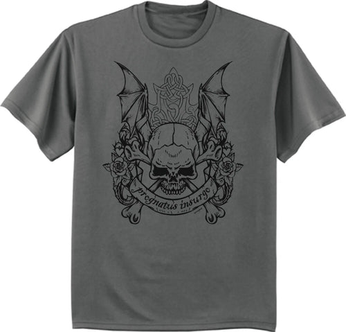 Bat Wings Skull T-shirt Mens Graphic Tee Clothing Apparel
