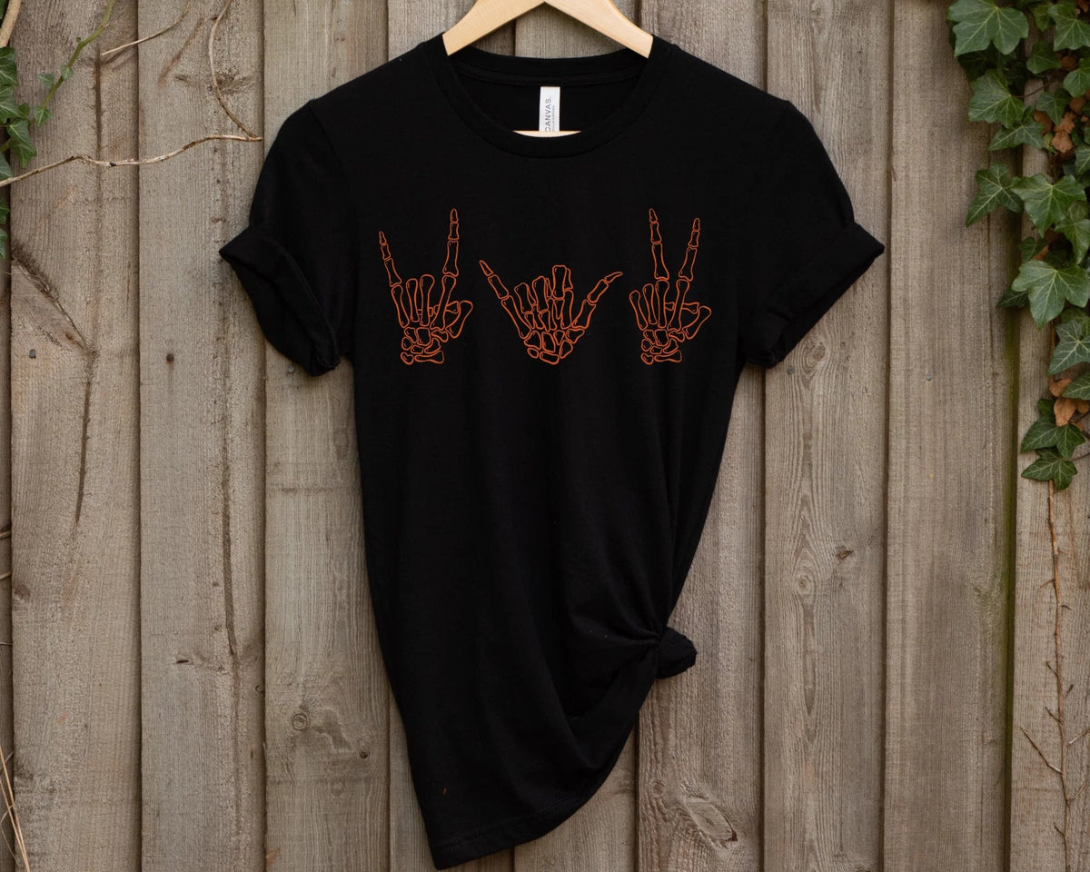 Halloween Tshirt Halloween Shirt Skeleton Hand Fall Tshirt Cool Shirt Unisex , , , Long Sleeve Tee