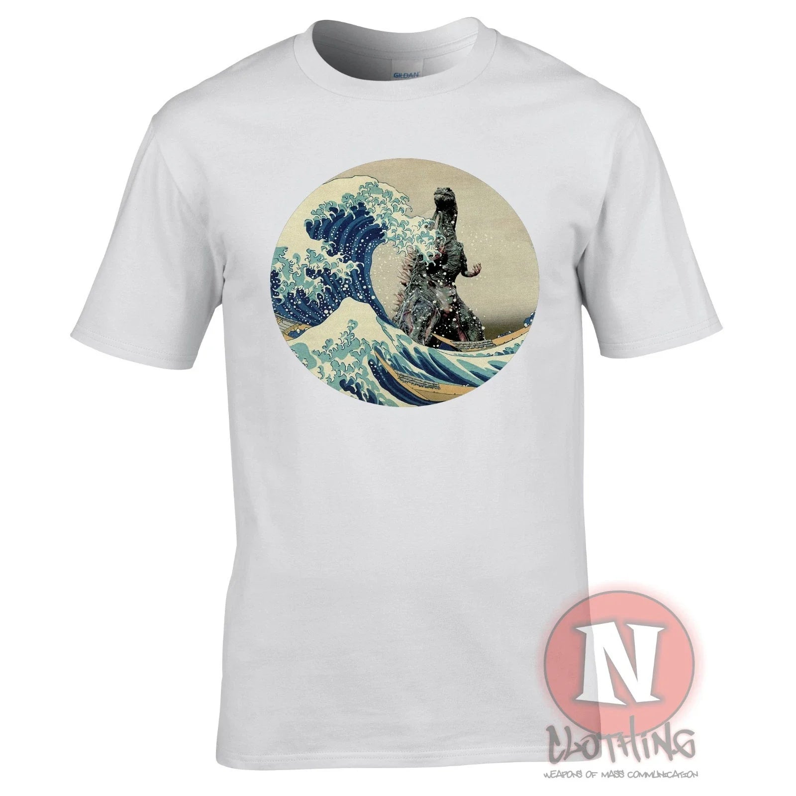 Great Wave Godzilla monster Aesthetic Hokusai Japanese art Unisex , , , Long Sleeve Tee