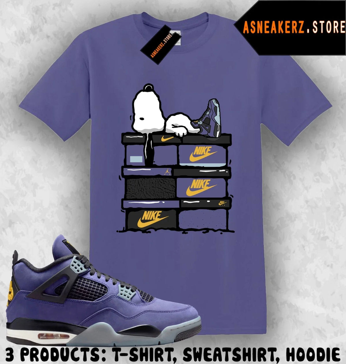 Shirt Match AJ 4 Lakers Lakeshow 2026 Sneaker Matching Sneakerhead S Dog Unisex , , , Long Sleeve Tee