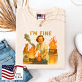 Im Fine Retro Meme , Sarcastic Shirt USA Tee, Funny Housewife Graphic Tee Unisex , , , Long Sleeve Tee