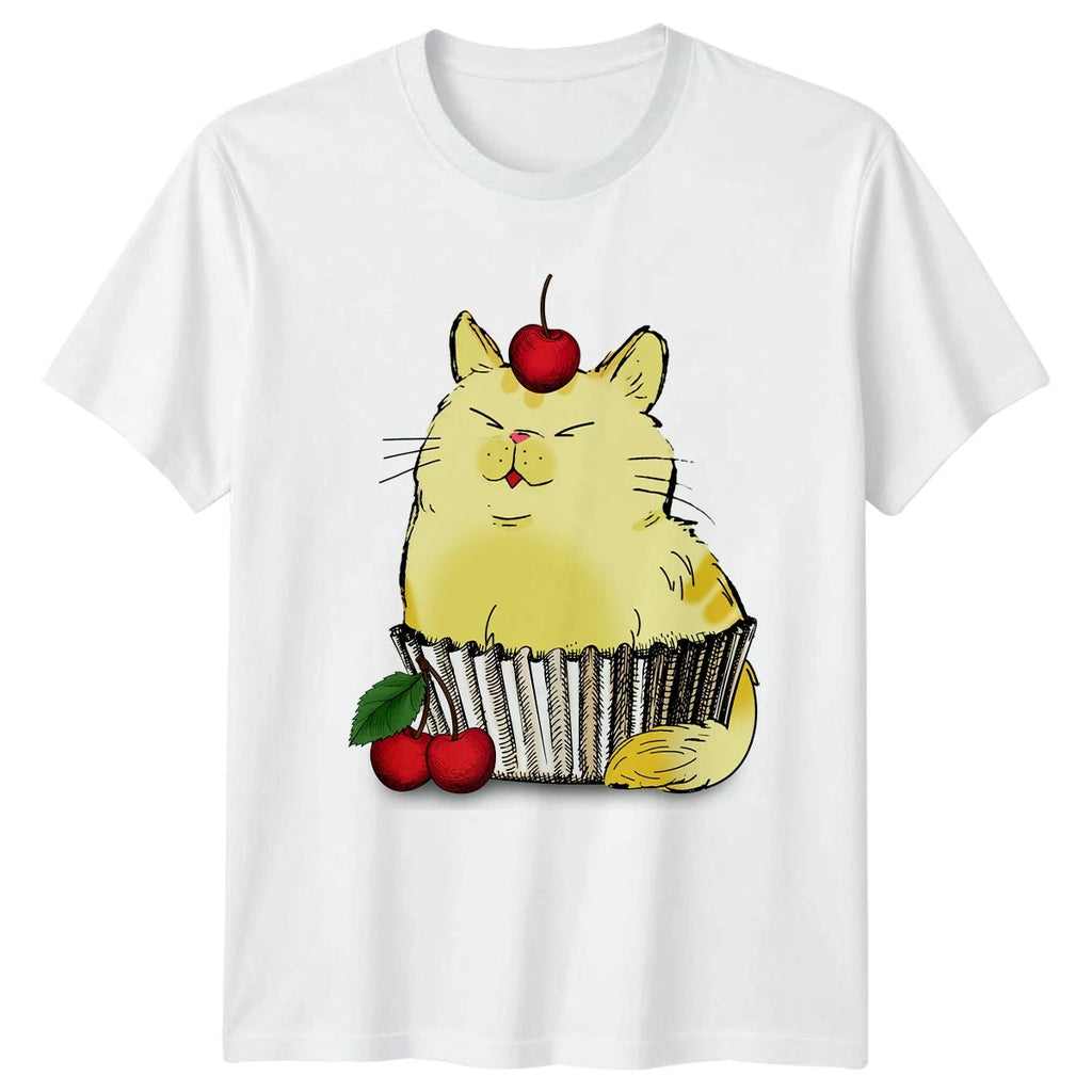 Cat In Cupcake Cherry T-Shirt Cupcake Cat Birthday Gift For Him And Her