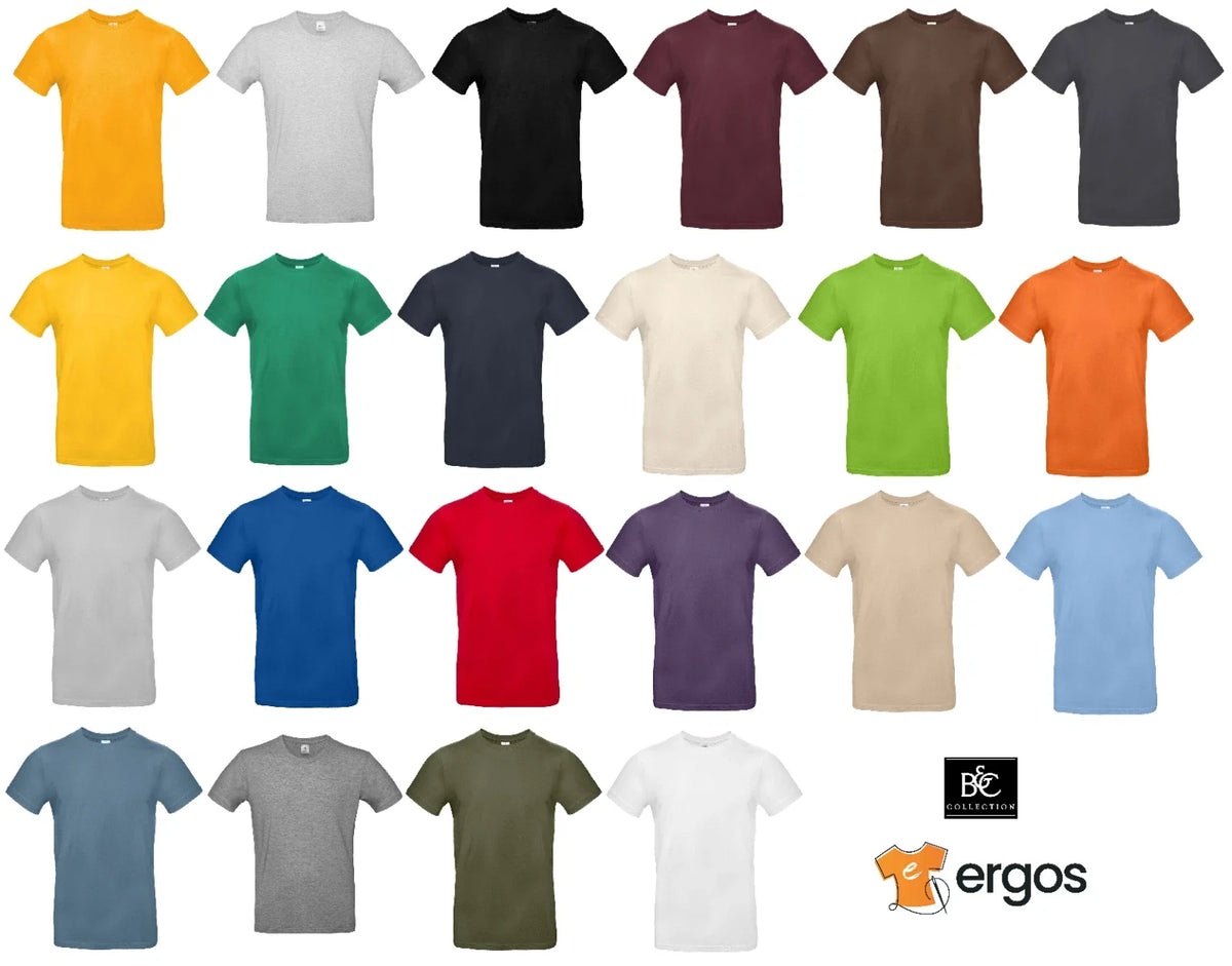 B&C Men's 100% Cotton Crew Neck Short Sleeve Man BCTU03T Unisex , , , Long Sleeve Tee