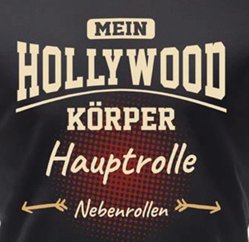 Mens Black Hollywood Funny Hero Quote T-Shirt Regular Fit 100% Cotton Jersey