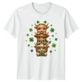 Three Highland Cow St Patricks Day Cute Cattle Irish Holiday Unisex , , , Long Sleeve Tee