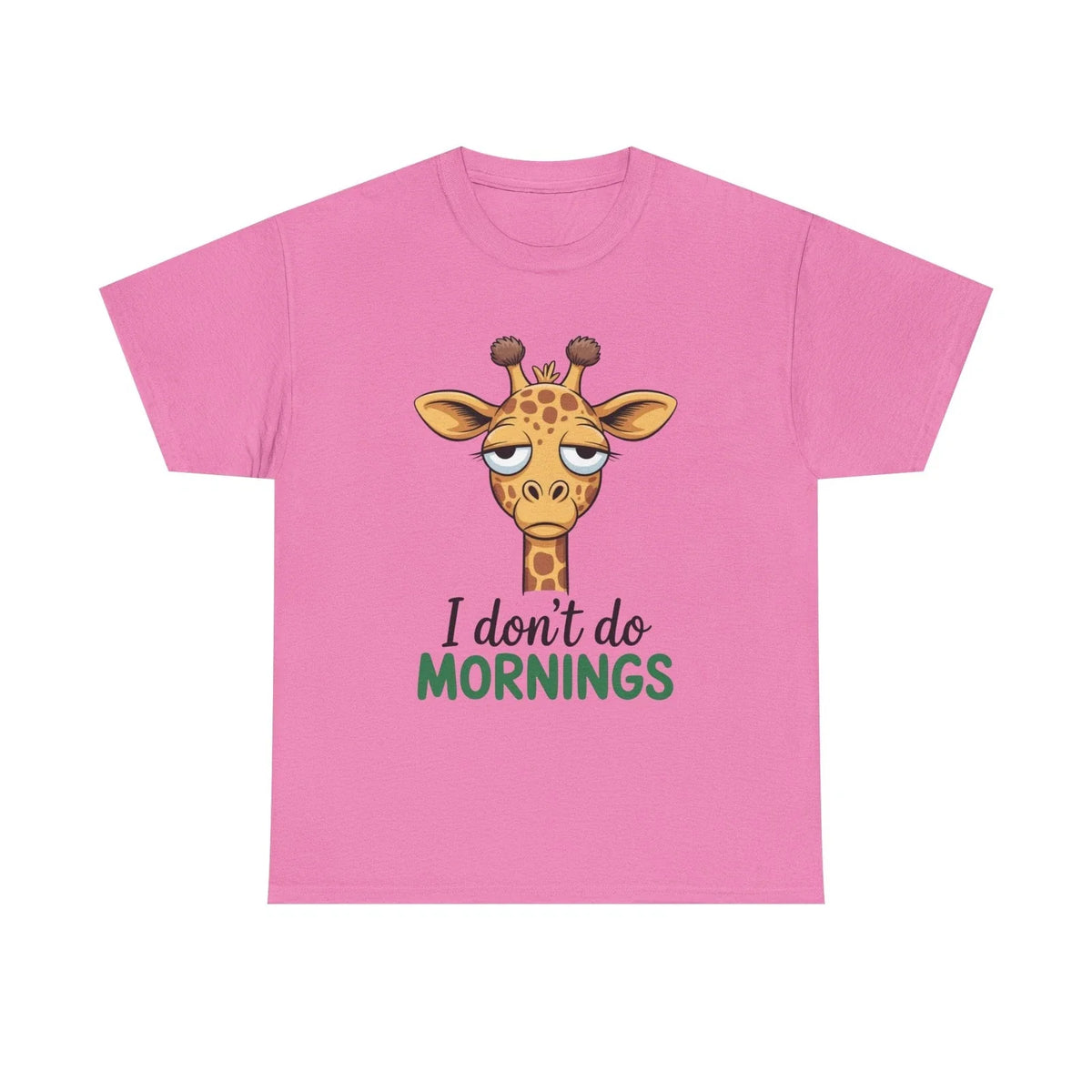 Sleepy Giraffe I don't do mornings Tee | Cute Animal Graphic Shirt Unisex , , , Long Sleeve Tee