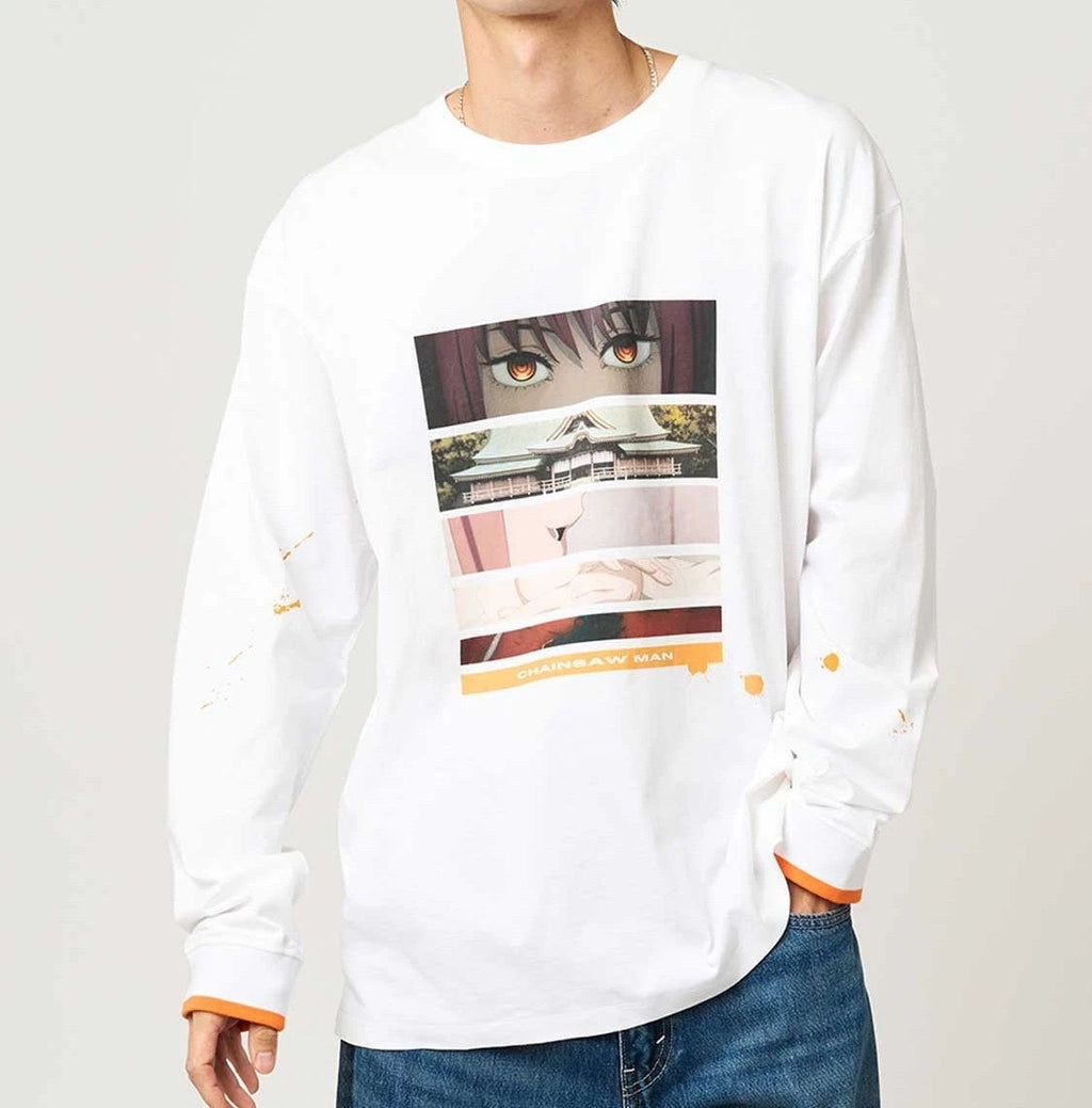 Chainsaw Man x graniph Makima Long-Sleeve T-Shirt White Japan New
