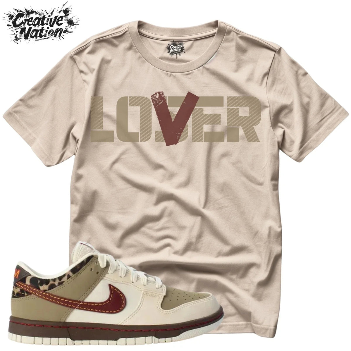 Shirt To Match Dunk Low Retro Khaki Team Red Pearl Unisex Tee Lover Shirt Unisex , , , Long Sleeve Tee