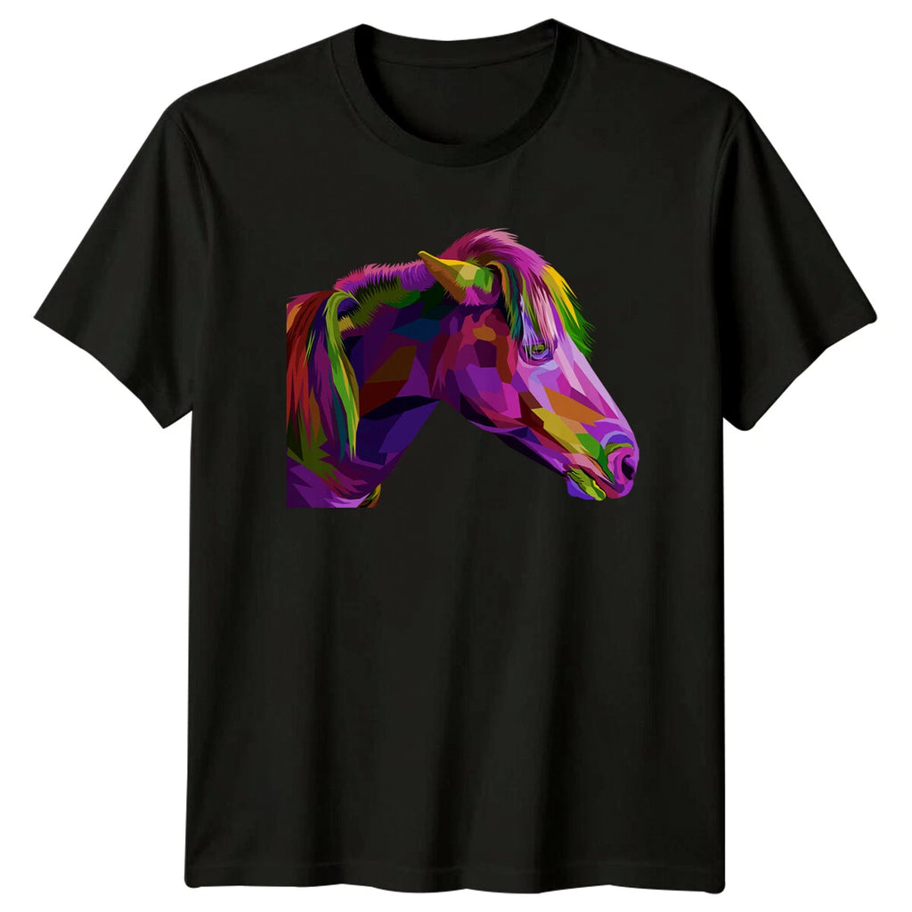 Pop Art Horse Head Horses Animals Mens T-Shirt Ladies Tee Graphic Unisex Tee