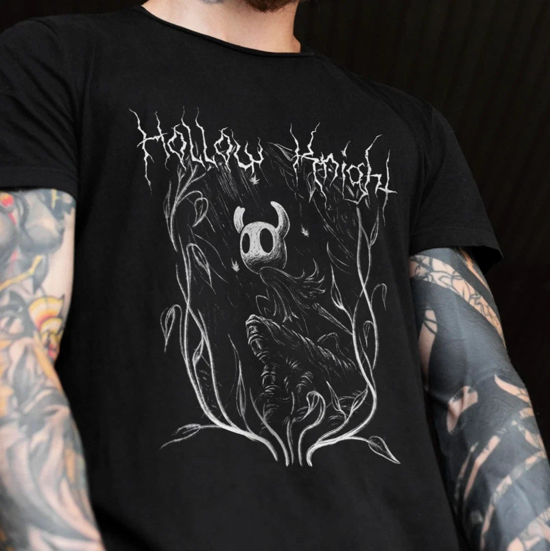 Knight Metal Style , Dark Fantasy Inspired Tee, Gothic Gamer Aesthetic. Unisex , , , Long Sleeve Tee