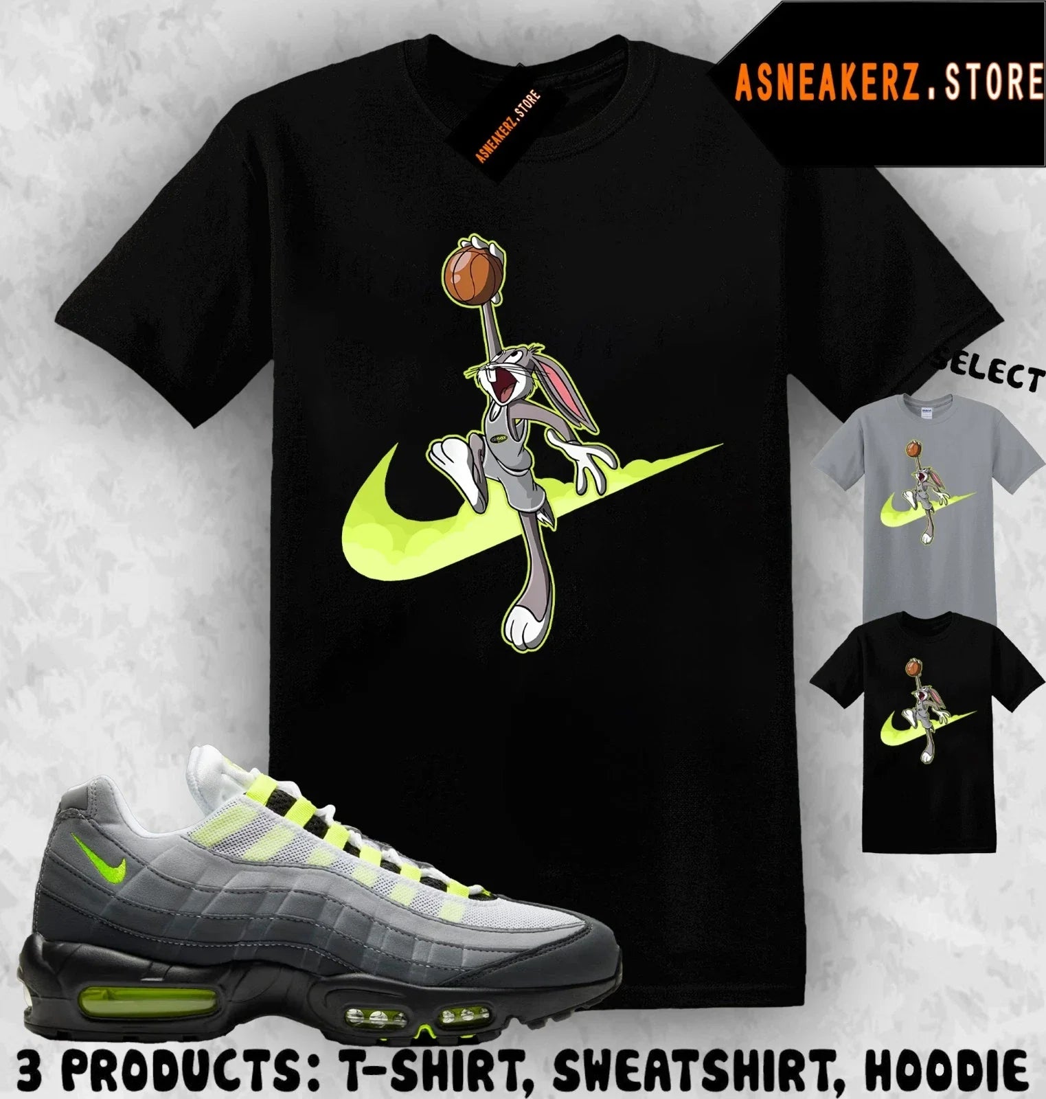 Shirt To Match AM 95 Big Bubble Neon 2026 Sneaker Matching Tee Just Dunk It Bugs Unisex , , , Long Sleeve Tee