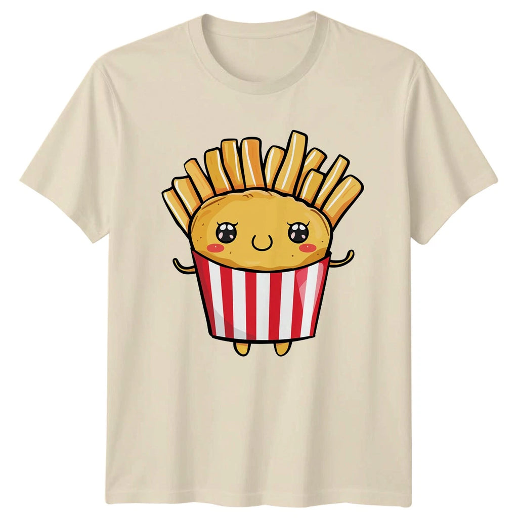 Happy Kawaii French Fries T-Shirt Kawaii Snacks Food Birthday Gift