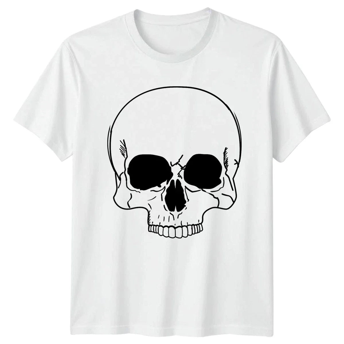 Classic Skull Design Minimalist Dark Aesthetic Gothic Birthday Gift Unisex , , , Long Sleeve Tee