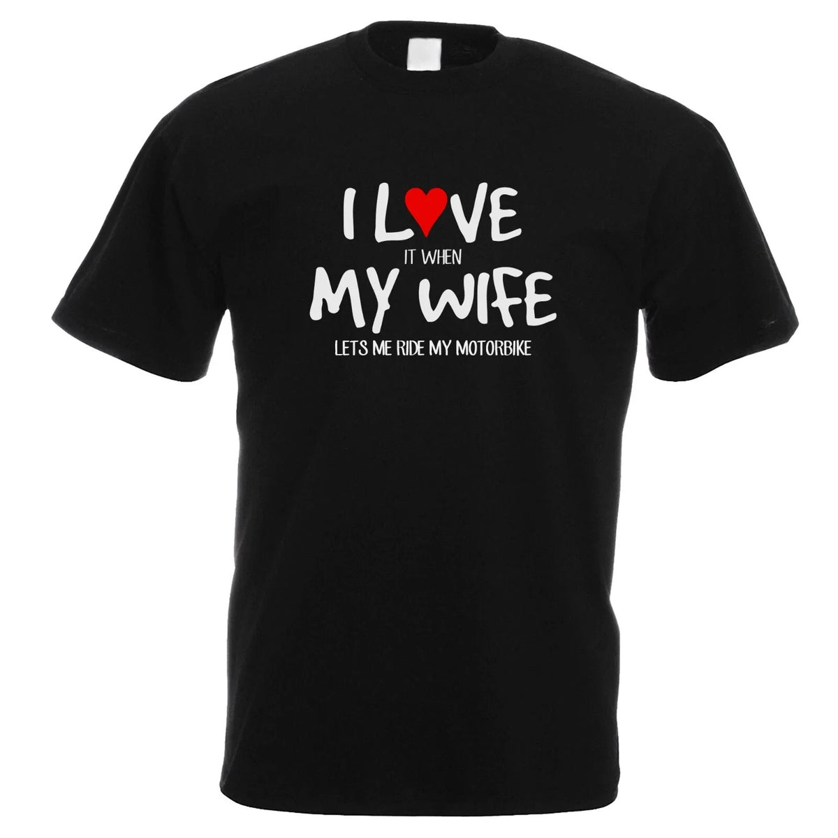 I Love my Wife Motorbike Design Mens Black Tshirt Unisex , , , Long Sleeve Tee