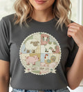 Farm Animal T Shirt Vintage Patchwork Country Aesthetic Cotton Graphic Tee Unisex , , , Long Sleeve Tee