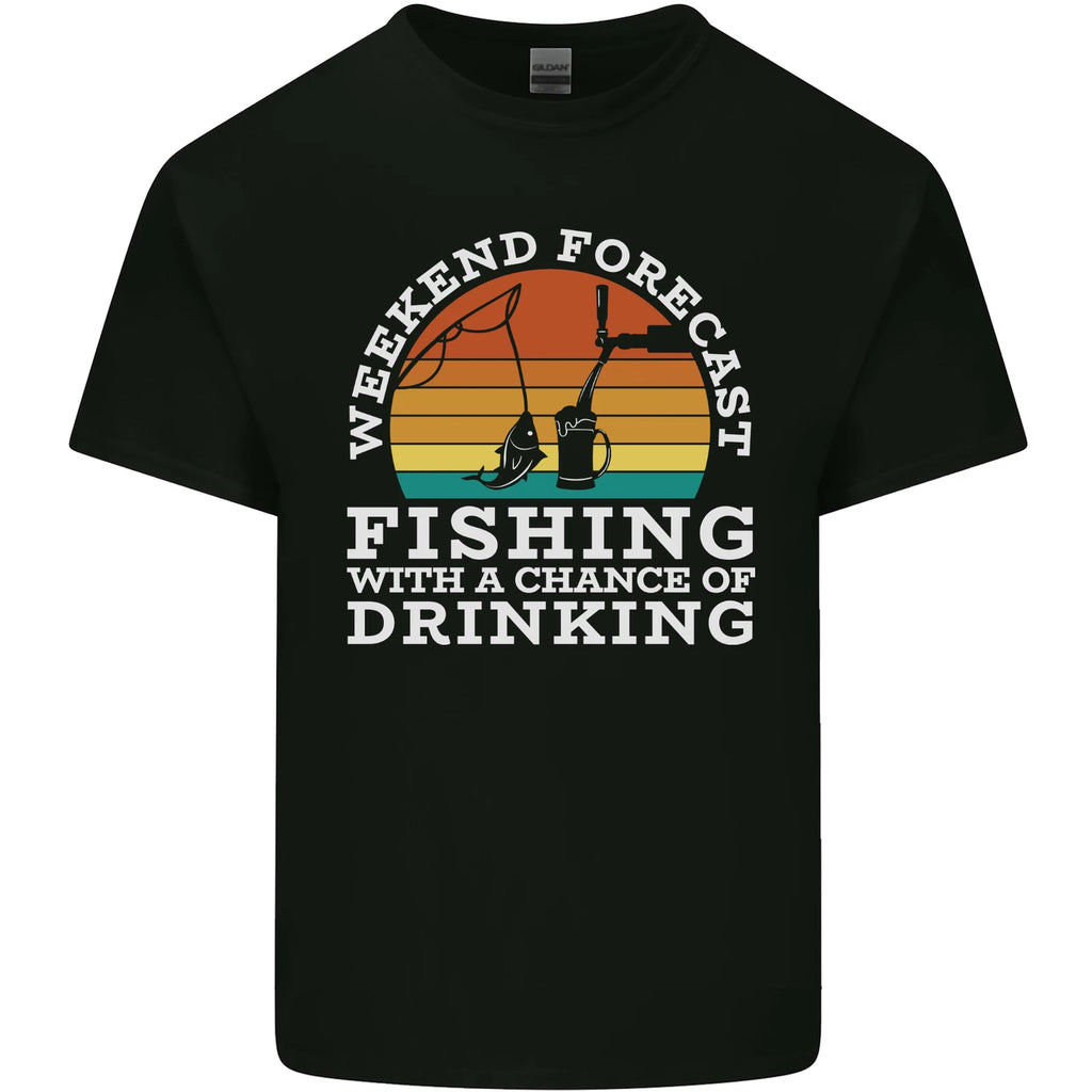 Fishing Weekend Forecast Funny Fisherman Beer Mens Light Cotton T-Shirt