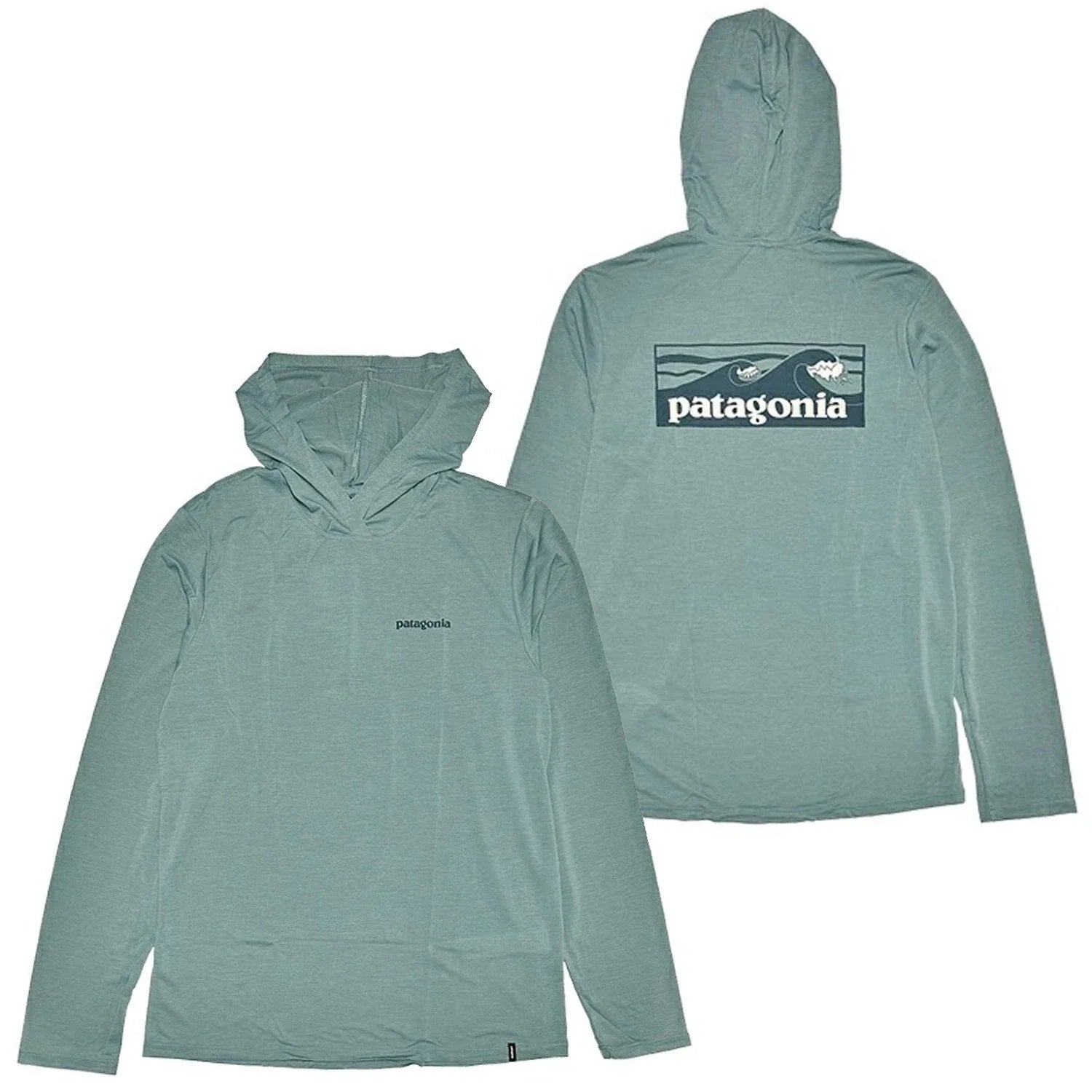 Patagonia Men Capilene Cool Daily Hoody Boardshort Logo L/S - Blue Sage Unisex , , , Long Sleeve Tee