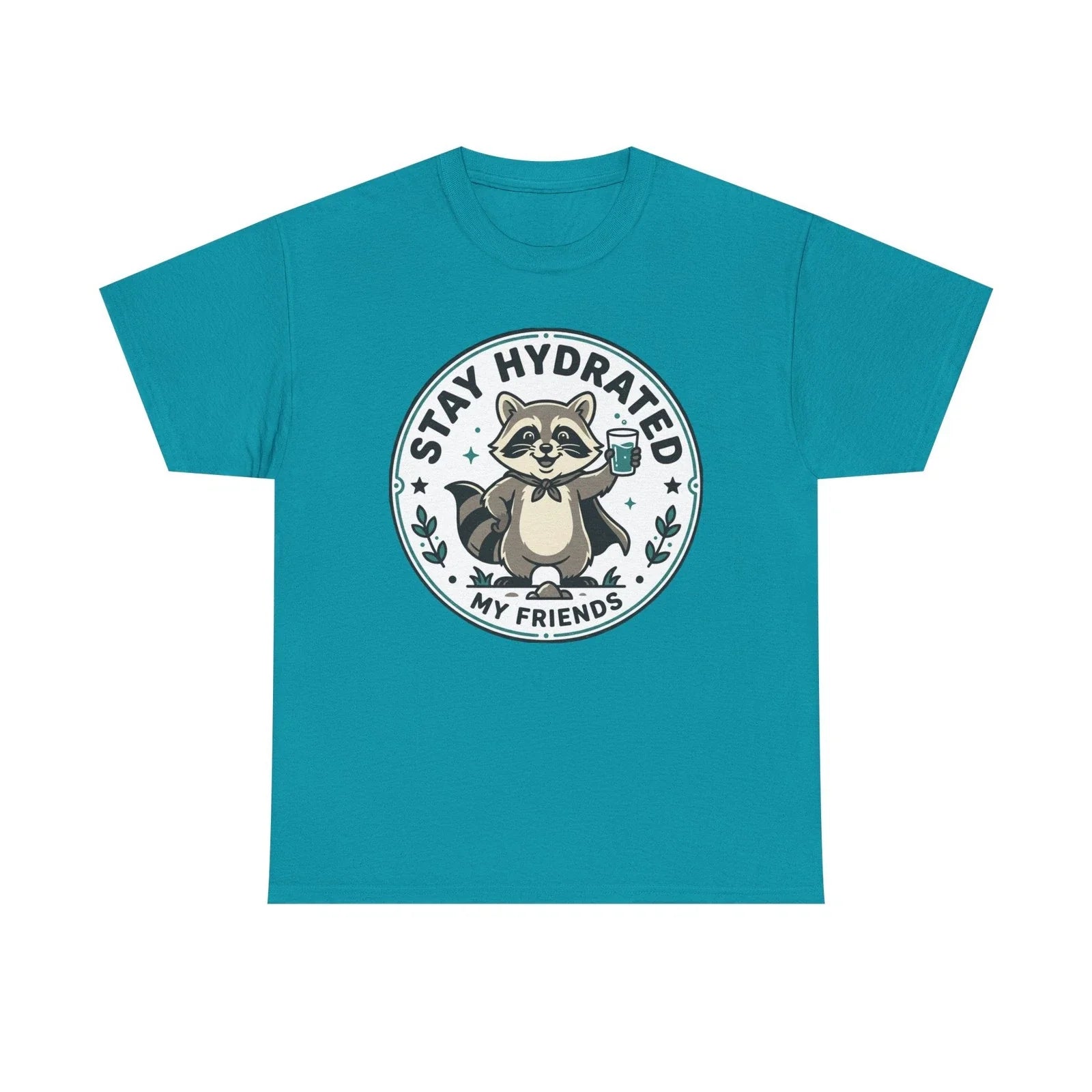 Stay Hydrated Raccoon Tee | Cute Animal Drinking Water Shirt Unisex , , , Long Sleeve Tee