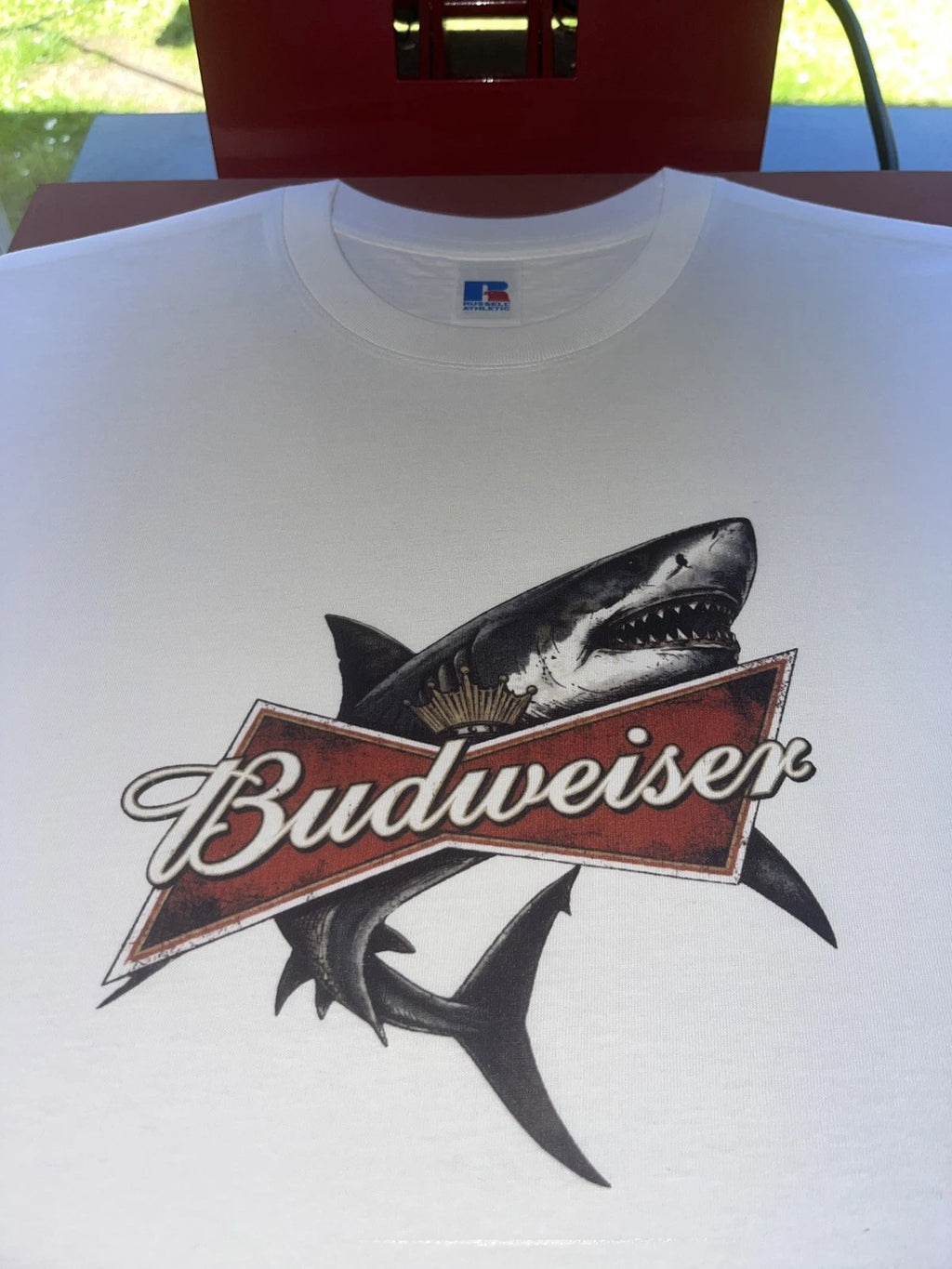 Budweiser Beer King Of Beers Shark Unisex T-shirt Available In Sizes S-XXL