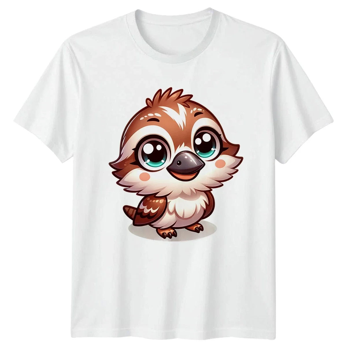 Cute Cartoon Sparrow Bird Animals Mens Womens Tee Graphic Unisex Top Unisex , , , Long Sleeve Tee