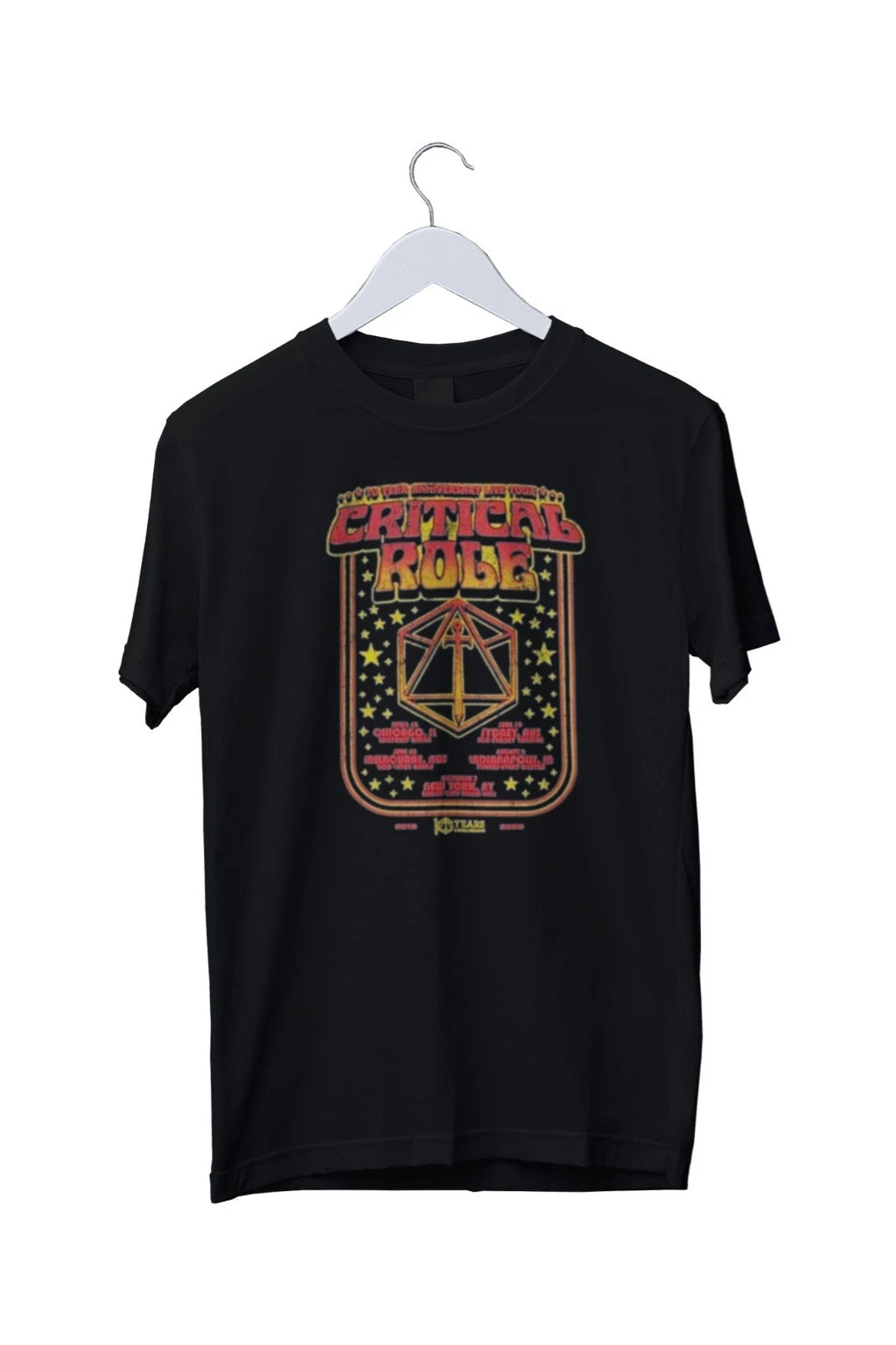 Critical Role 10 Year Anniversary Live Tour 2025 T-Shirt S M L XL 2 3 4 XL