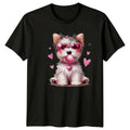 Cute Dog Heart Glasses Bubblegum Animals Mens Womens Graphic Tee Unisex , , , Long Sleeve Tee